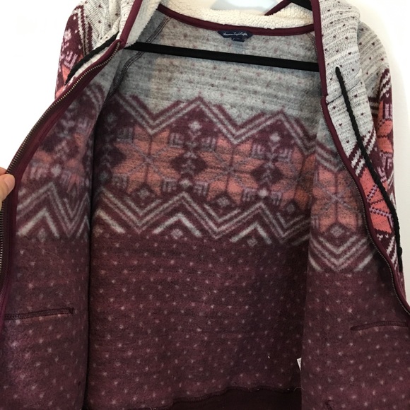 American Eagle Fair Isle Full Zip Jacket Size XL - Picture 5 of 8